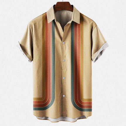 Dominik - Men's Retro-Style Shirt Brown Shirts