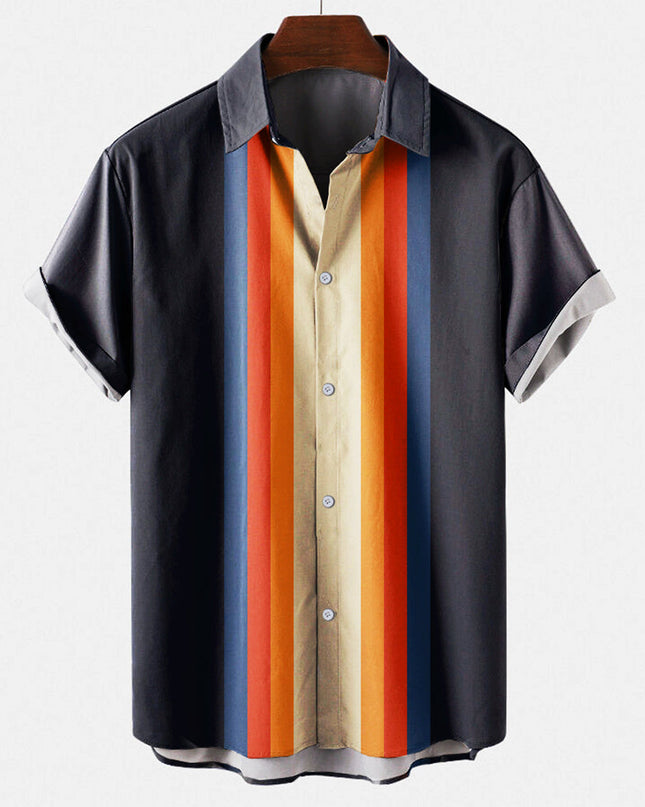 Dominik - Men's Retro-Style Shirt Black Shirts