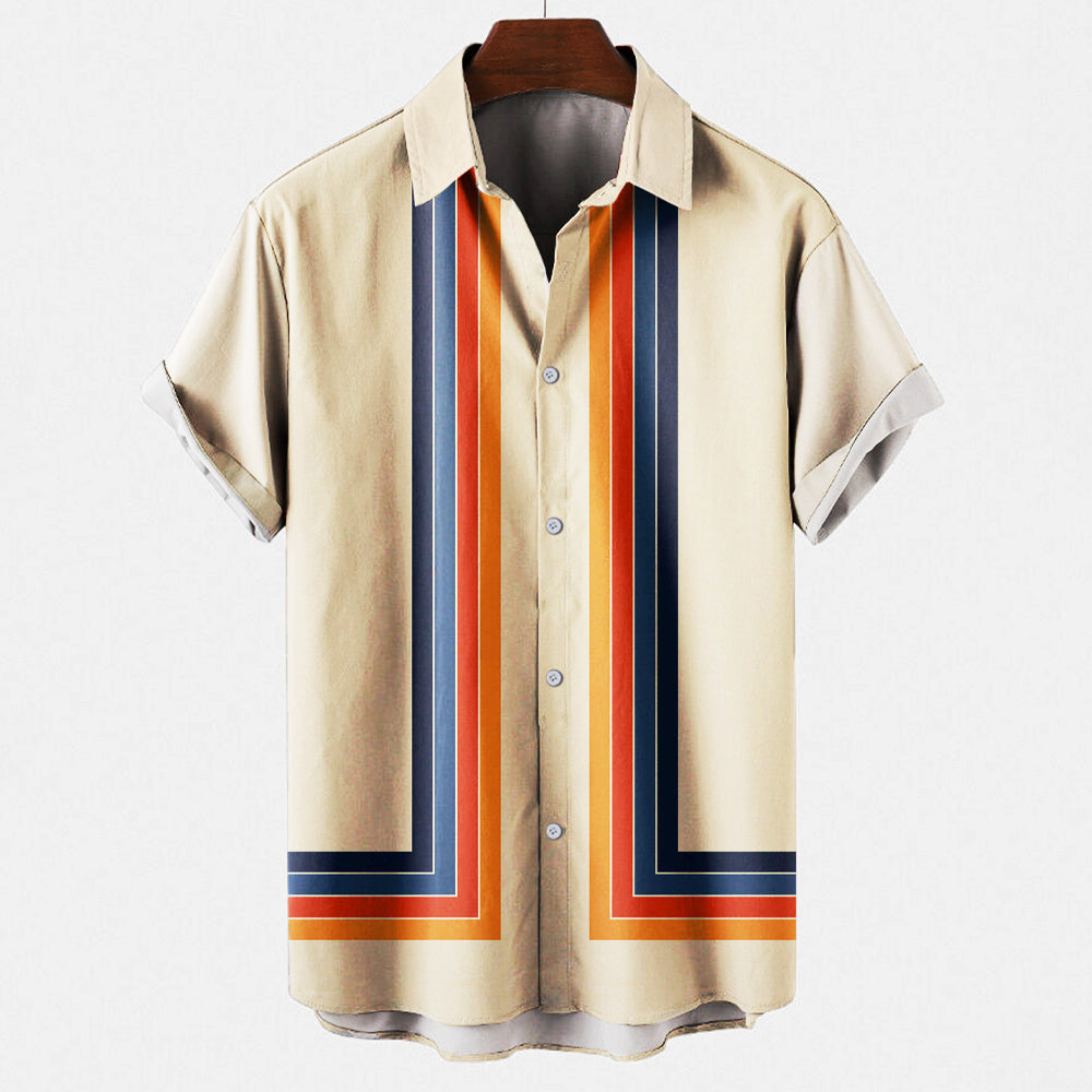 Dominik - Men's Retro-Style Shirt Beige Shirts