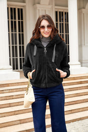 Women's Hooded Faux Fur Jacket Faux Fur Jacket