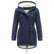 Insulated Fleece-Lined Winter Parka Jacket Navy blue Winter Parka jacket