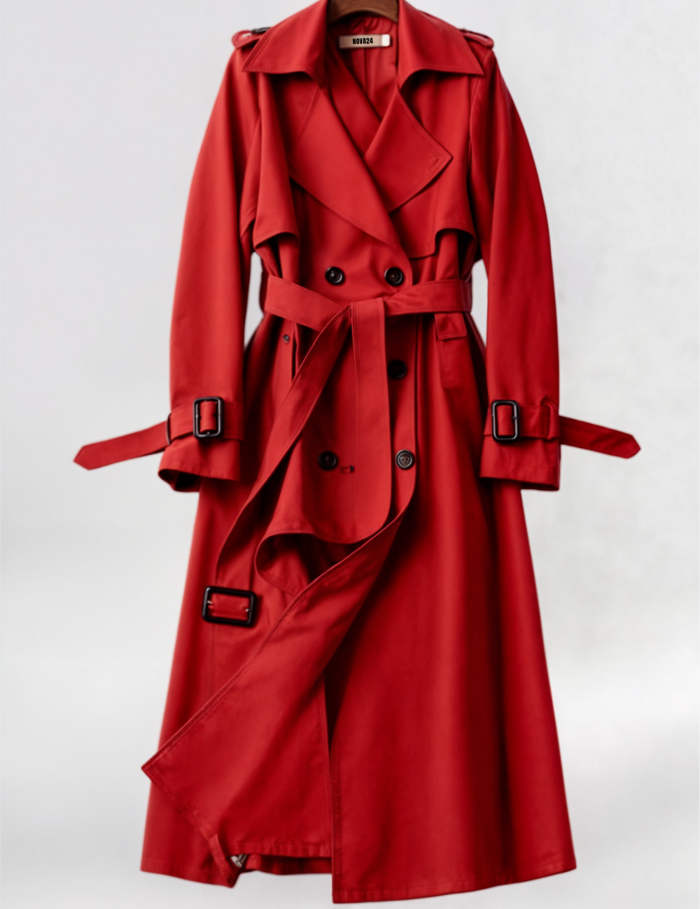 Beatrice Classic Trench Red