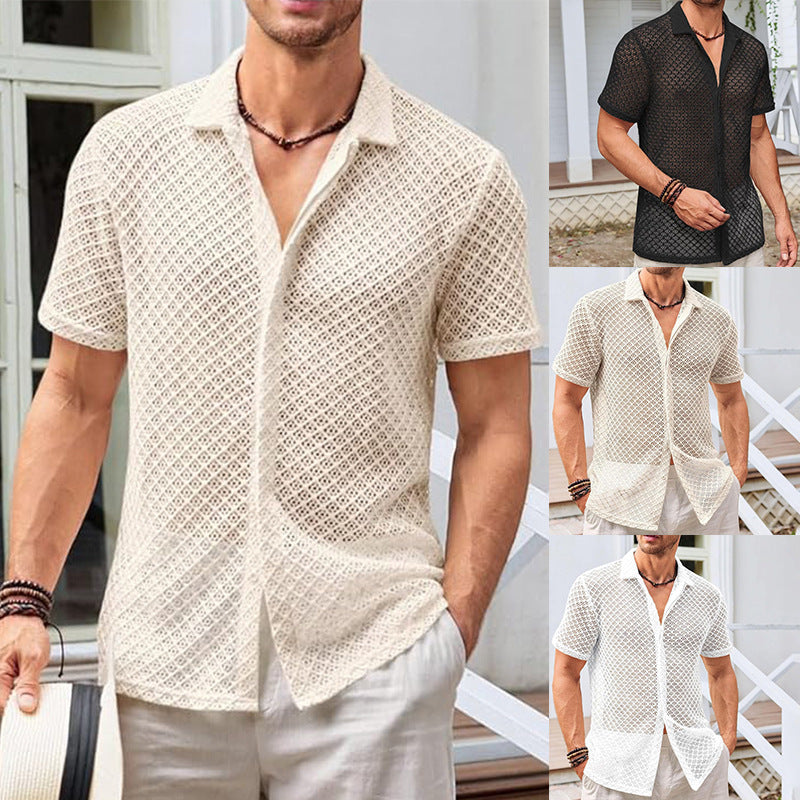 Men's Summer Mesh Short Sleeve Shirt - OKOHOKO™ FASHION