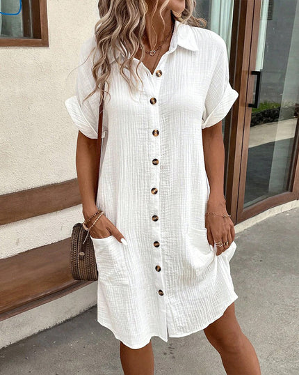 Premium Polo Dress – Chic & Breathable Everyday Style White Dresses