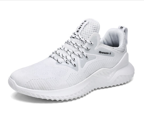 Breathable Mesh Running Shoes – Lightweight Comfort White Men Shoes