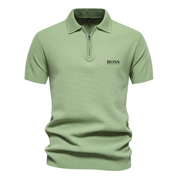 ΒOՏՏ Half-Zip Short-Sleeve Polo Green Polo Shirts
