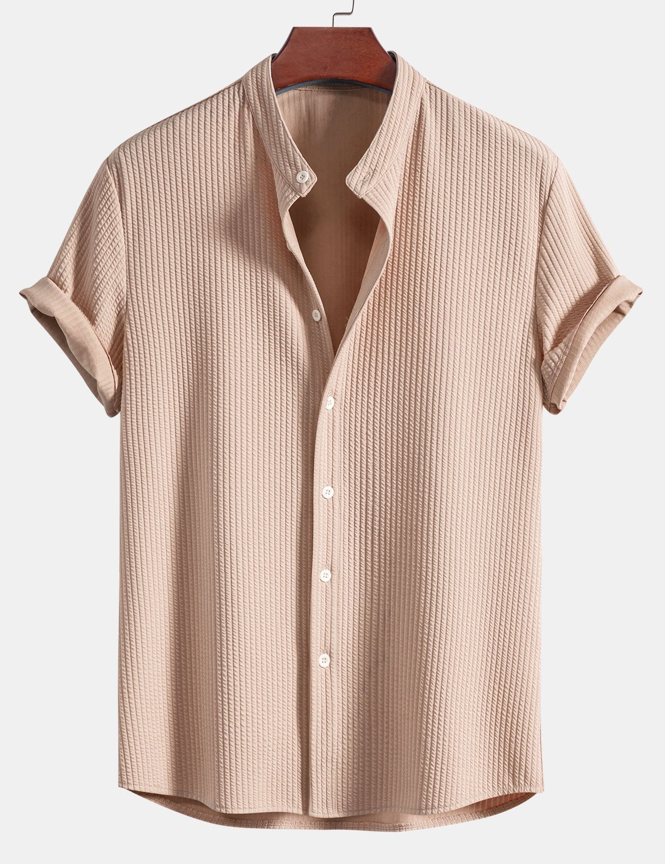 Callum | T-shirt with Shirt Look Beige Shirts & Tops