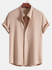 Callum | T-shirt with Shirt Look Beige Shirts & Tops
