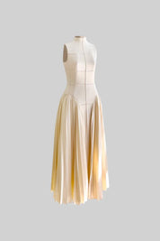 Celine™ | Nude Sleeveless Knit Midi Dress with Plies Dresses
