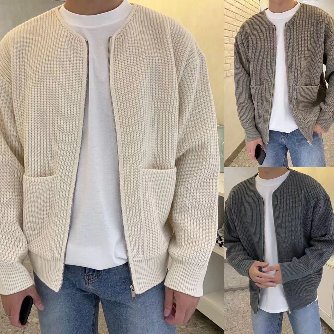 Men’s Lined Zip Knit Cardigan Sweater Cardigans