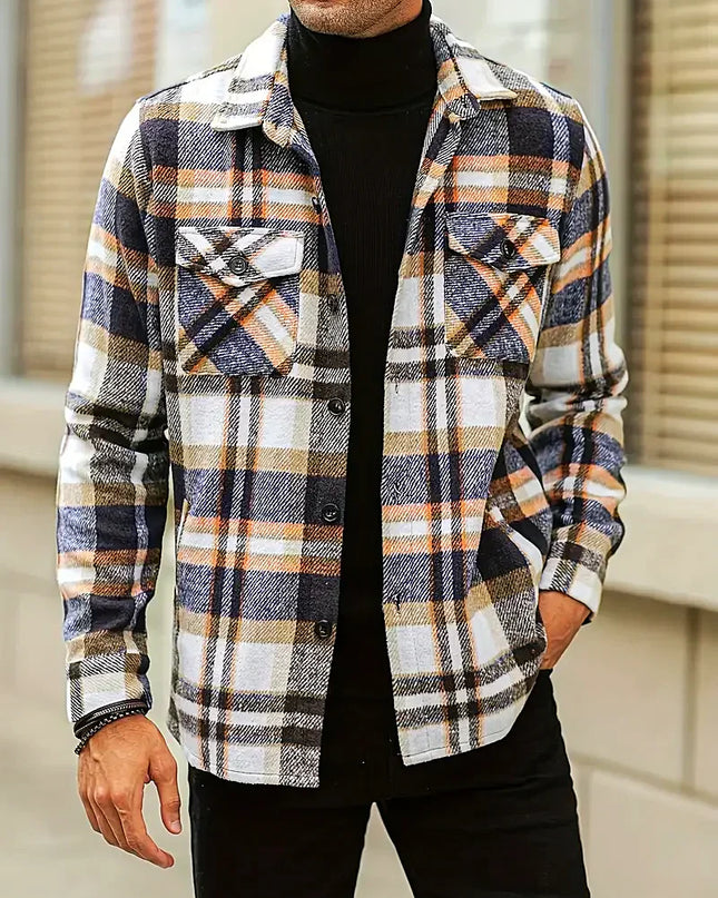 Men's Plaid Loose Cardigan Shirt Cardigan Shirt