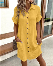 Premium Polo Dress – Chic & Breathable Everyday Style Yellow Dresses