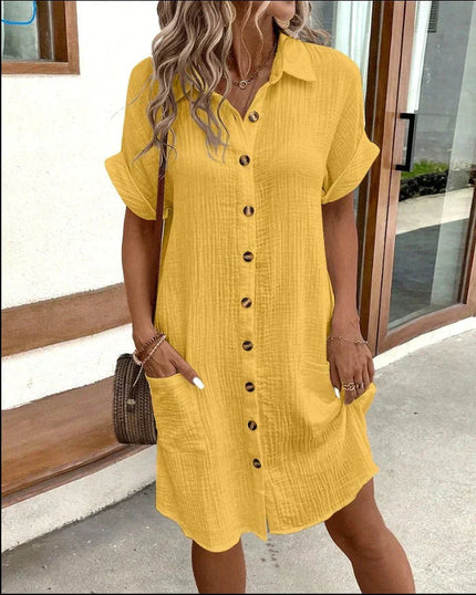 Premium Polo Dress – Chic & Breathable Everyday Style Yellow Dresses