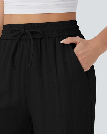 Elegant Linen Wide‑Leg Pants Women Pants