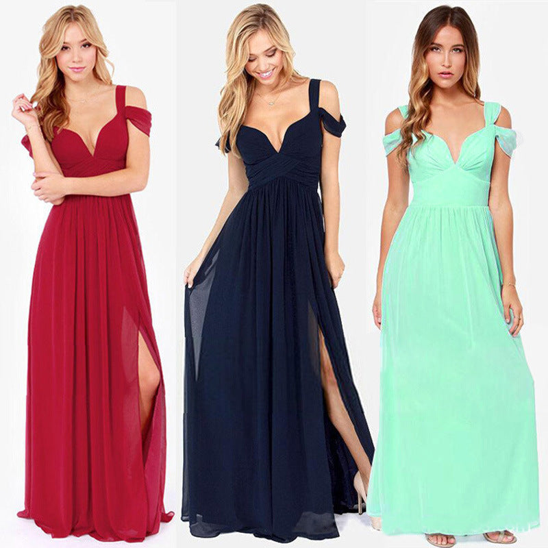 Elegant Greek Goddess Pleated Maxi Dress Dresses
