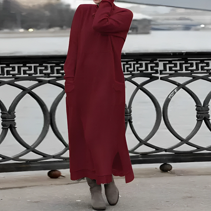 Ediva | Stylish Autumn Dress Red S Dresses