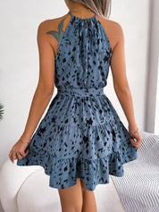 Leopard Print Ruffled Swing Dress Dresses