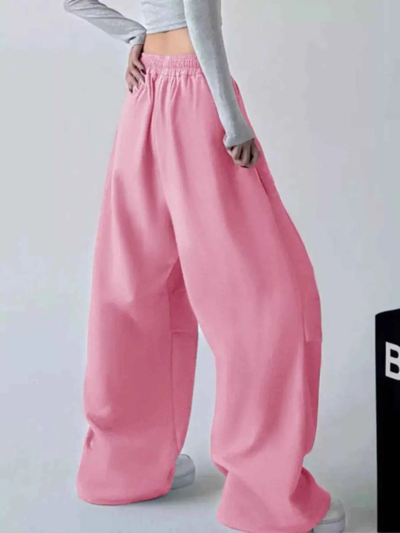 Oversized Wide Leg Drawstring Pants
