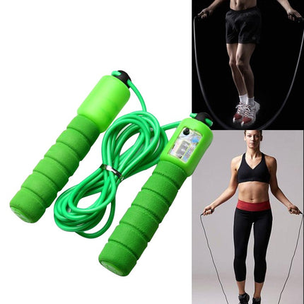 Adjustable Skipping Rope with Counter Green Cardio