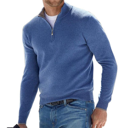 Provozo - Zip-Up Sweater Blue Sweaters