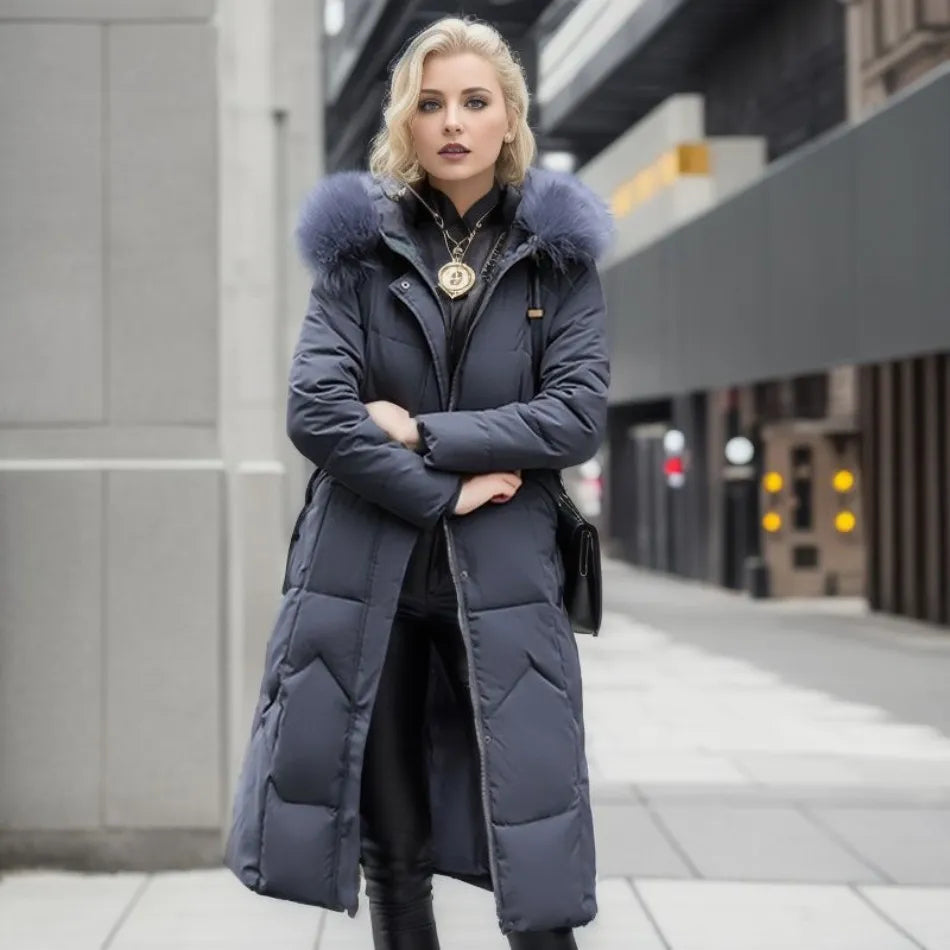 Diane - Extended warm winter coat Grey Jacken, Mäntel und Westen