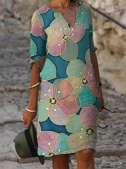 Flora™ - Charming floral linen dress for women 07 Dress