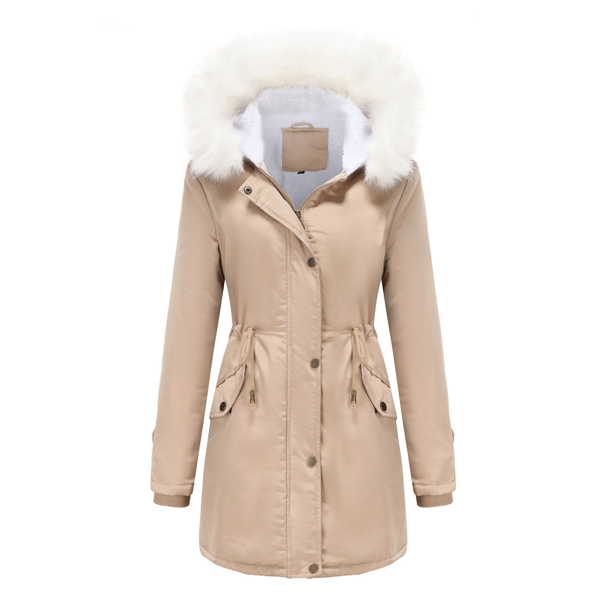 Women's Premium Winter Parka Coat Apricot Winter Parka Coat