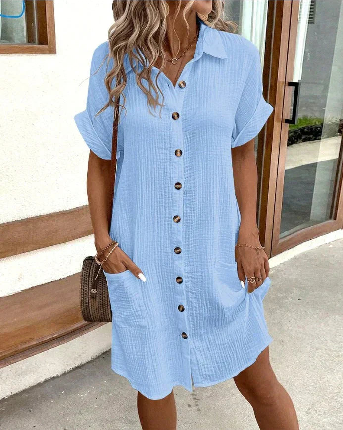 Premium Polo Dress – Chic & Breathable Everyday Style Blue Dresses