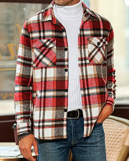 Men's Plaid Loose Cardigan Shirt Cardigan Shirt