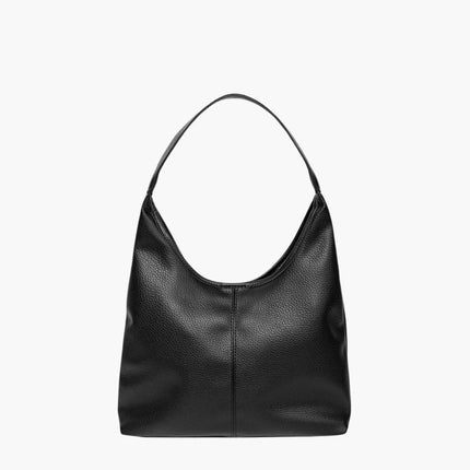 Elegant Vegan Leather Hobo Bag Black Handbags