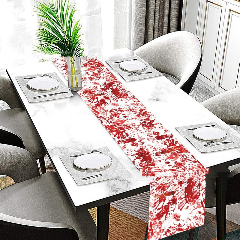 Haunted Blood Hand Halloween Tablecloth Holiday Decoration