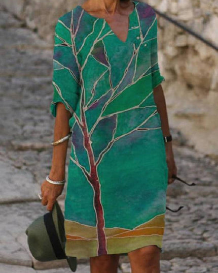 Flora™ - Charming floral linen dress for women 08 Dress