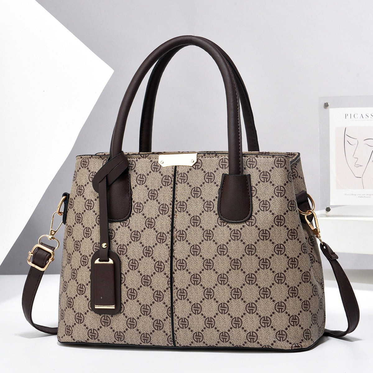 Women’s Large-Capacity PU Leather Tote & Crossbody Bag Bag