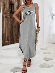 Celine Heart Print Maxi Dress Dresses