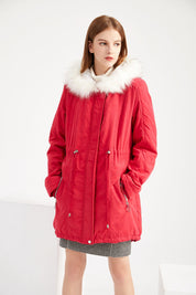 Women's Hooded Winter Jacket Bordeaux red Jackets