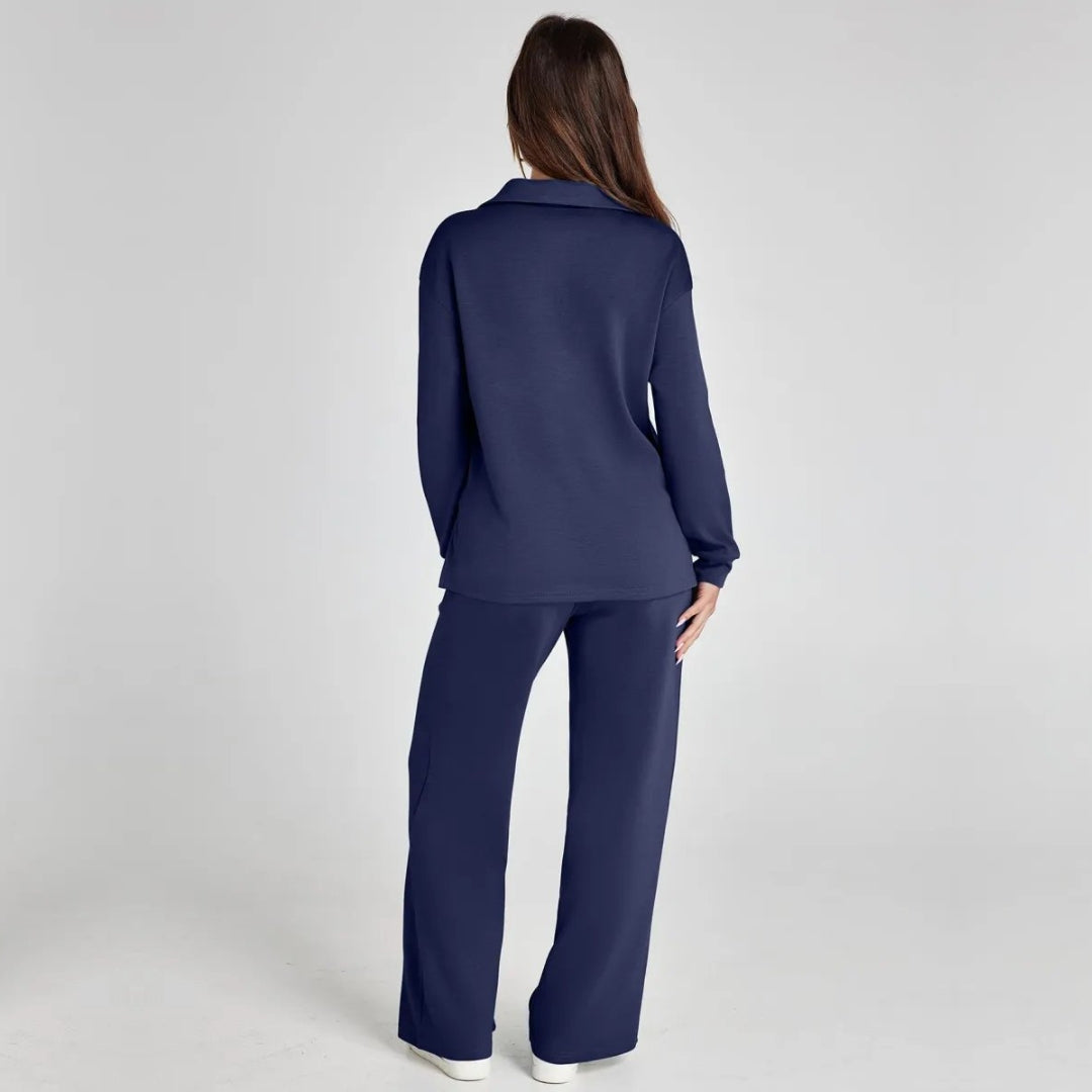Women’s V‑Neck Long Sleeve Lounge Set Outfit Sets