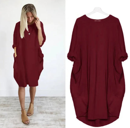Luna™ - Comfortable and cute dress Red wine Dress