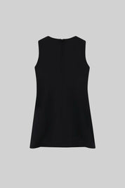 Claudia | Black Sleeveless Massive Ribbon Mini Dress Dress