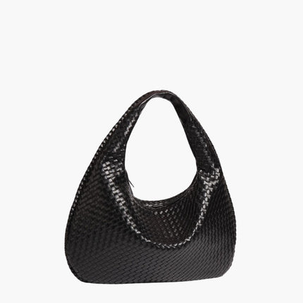Chic Vegan Leather Hobo Bag Black Handbags