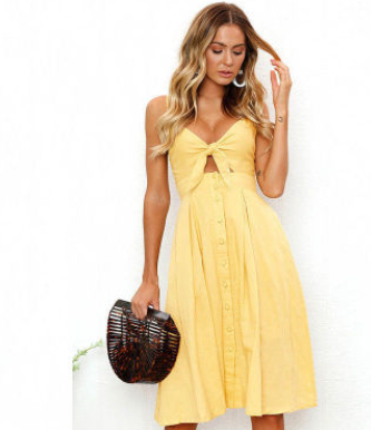 Backless Sleeveless Sheath Evening Dress Yellow Dresses