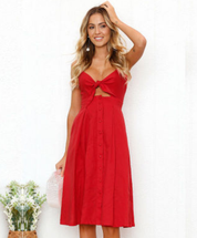 Backless Sleeveless Sheath Evening Dress Red Dresses