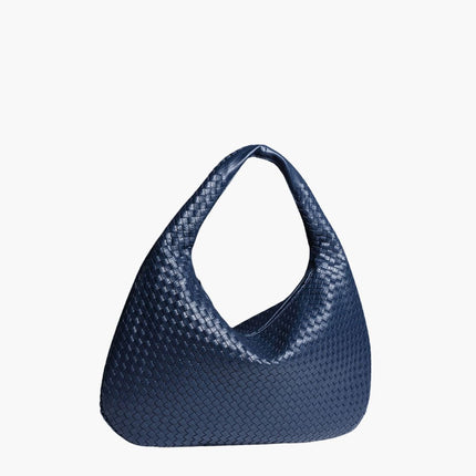 Chic Vegan Leather Hobo Bag Navy blue Handbags