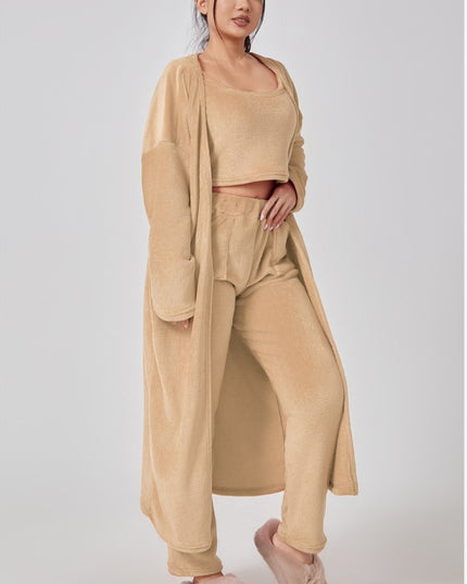 Cozy 3‑Piece Women's Lounge & Pajama Set Camel Sets