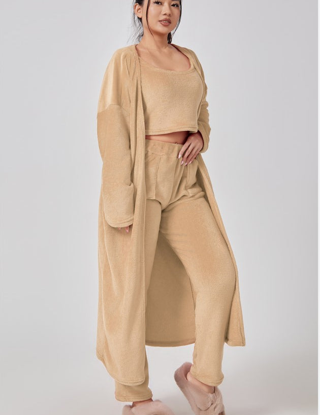 Cozy 3‑Piece Women's Lounge & Pajama Set Camel Sets