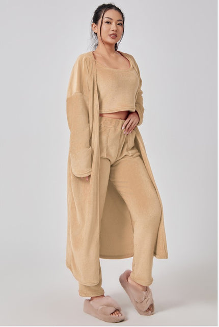 Cozy 3‑Piece Women's Lounge & Pajama Set Camel Sets