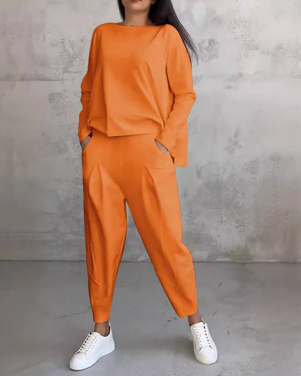 Women's Irregular Long-Sleeve Top & Harem Pants Set set