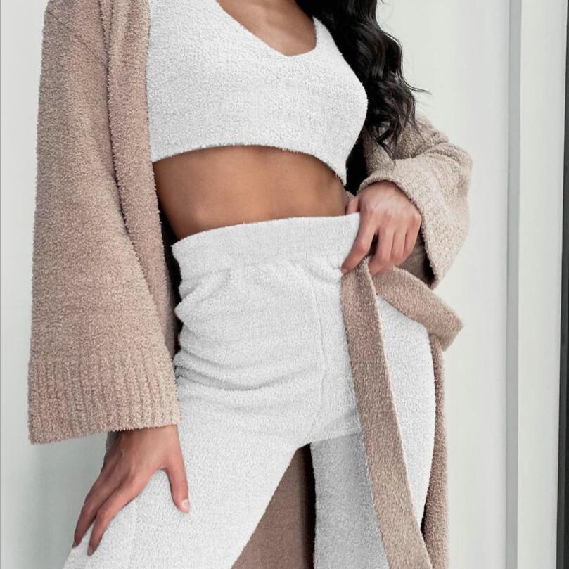 3-Piece Women’s Pajama Set | Crop Top, Shorts & Jacket Women Pants