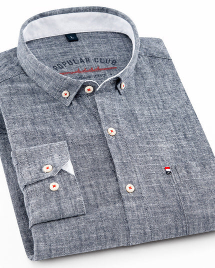 Timeless Button-Up Shirt for All-Day Comfort Stone Grey Men Shirts