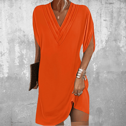 Thalia | Flattering Tummy-Hiding Dress Orange