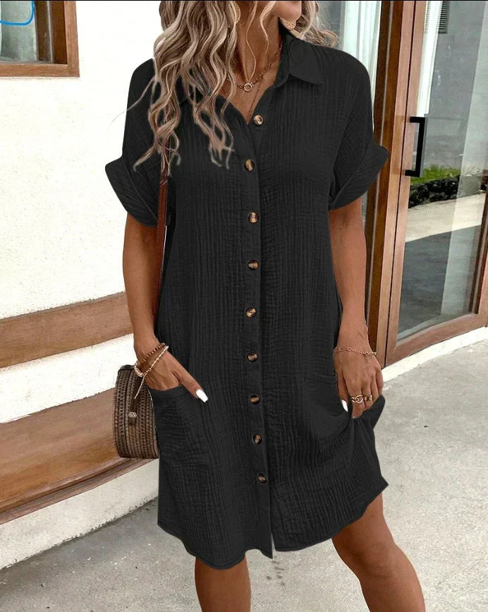Premium Polo Dress – Chic & Breathable Everyday Style Black Dresses
